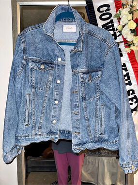 Blush Boutique oversized Denim Trucker Style Jacket